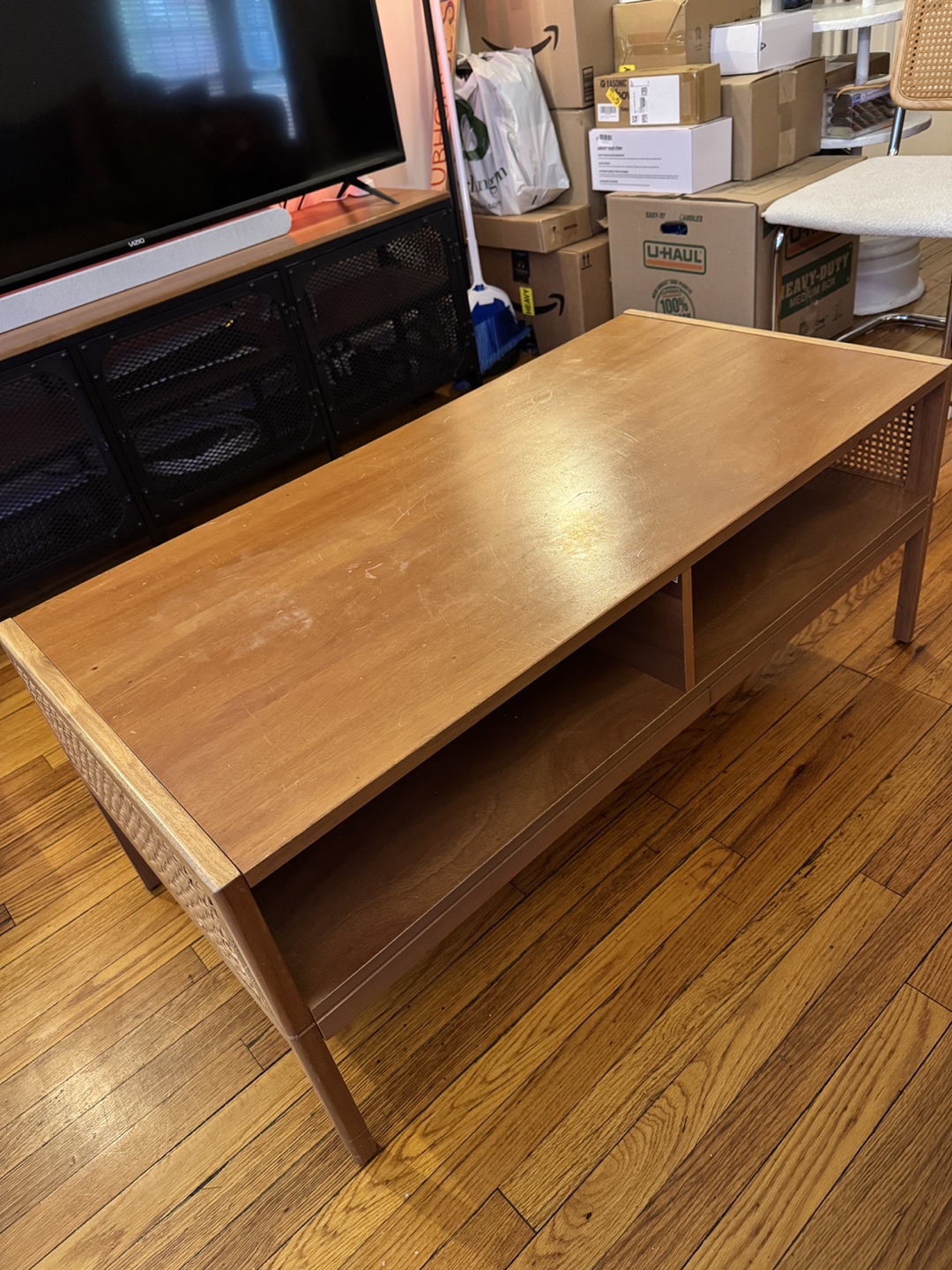 MCM Coffee Table with Rattan Accents