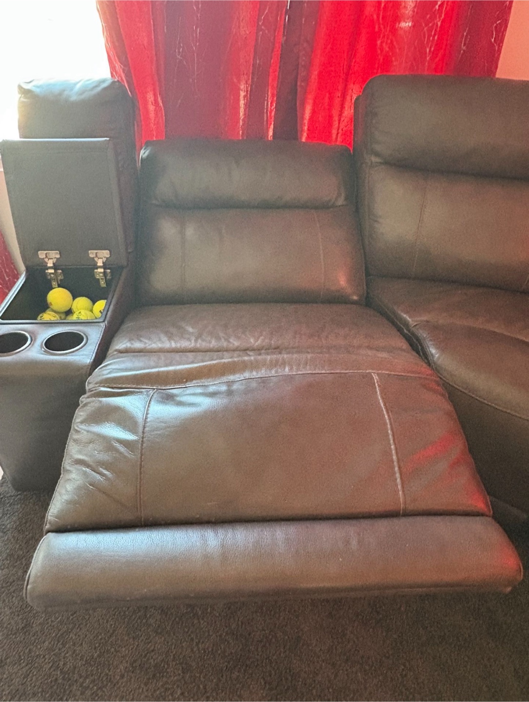 Brown Simili Leather Sectional Recliner - photo 4