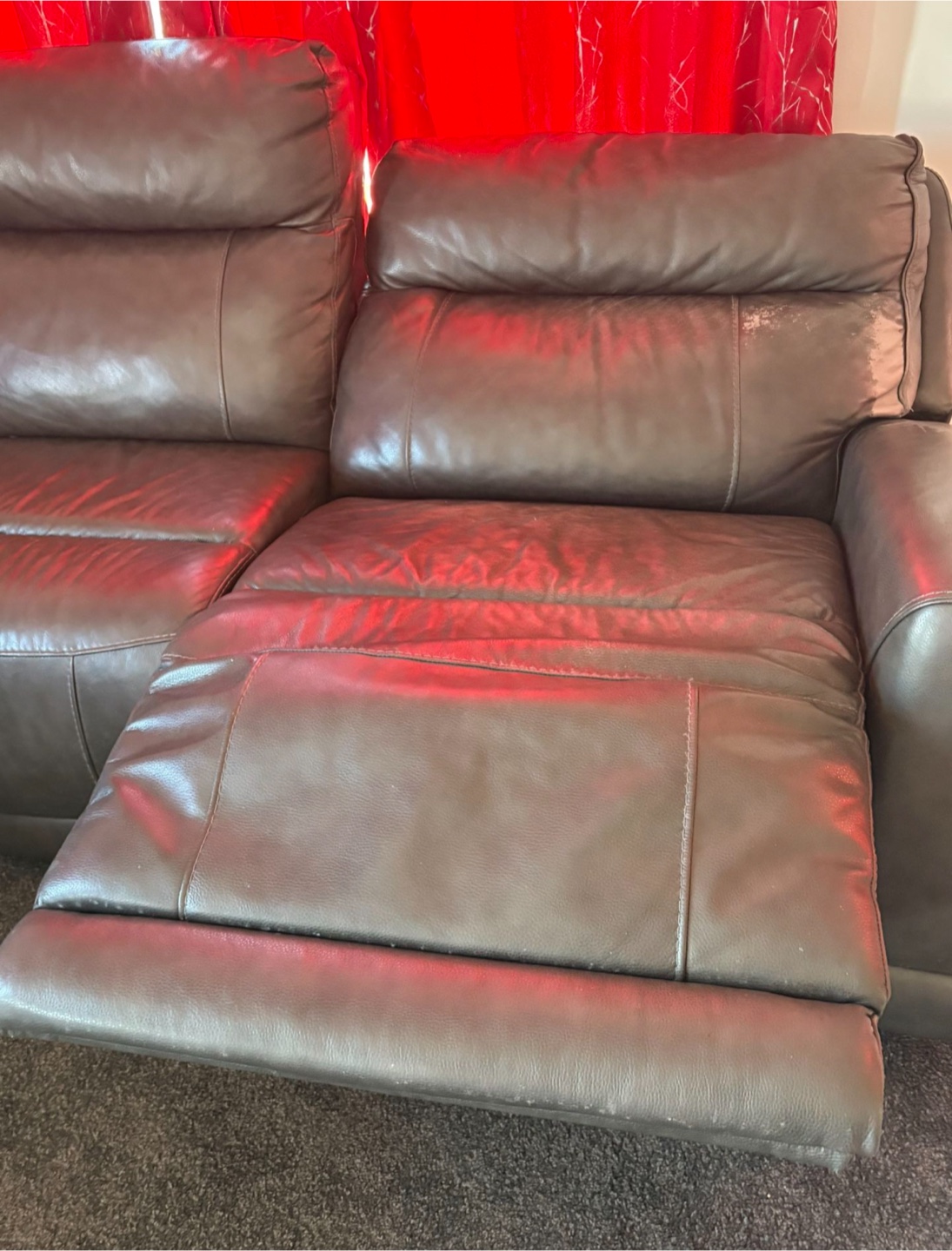 Brown Simili Leather Sectional Recliner - photo 3