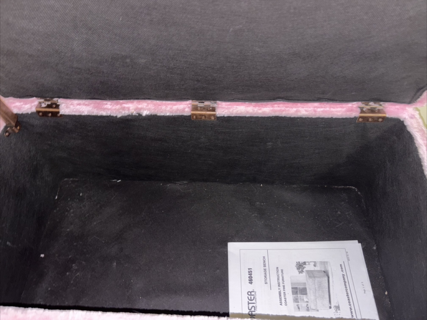 Pink Velvet Storage Bench - photo 4