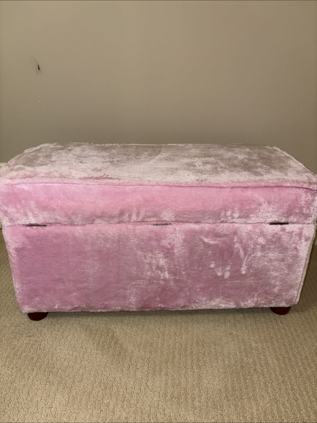 Pink Velvet Storage Bench - photo 2