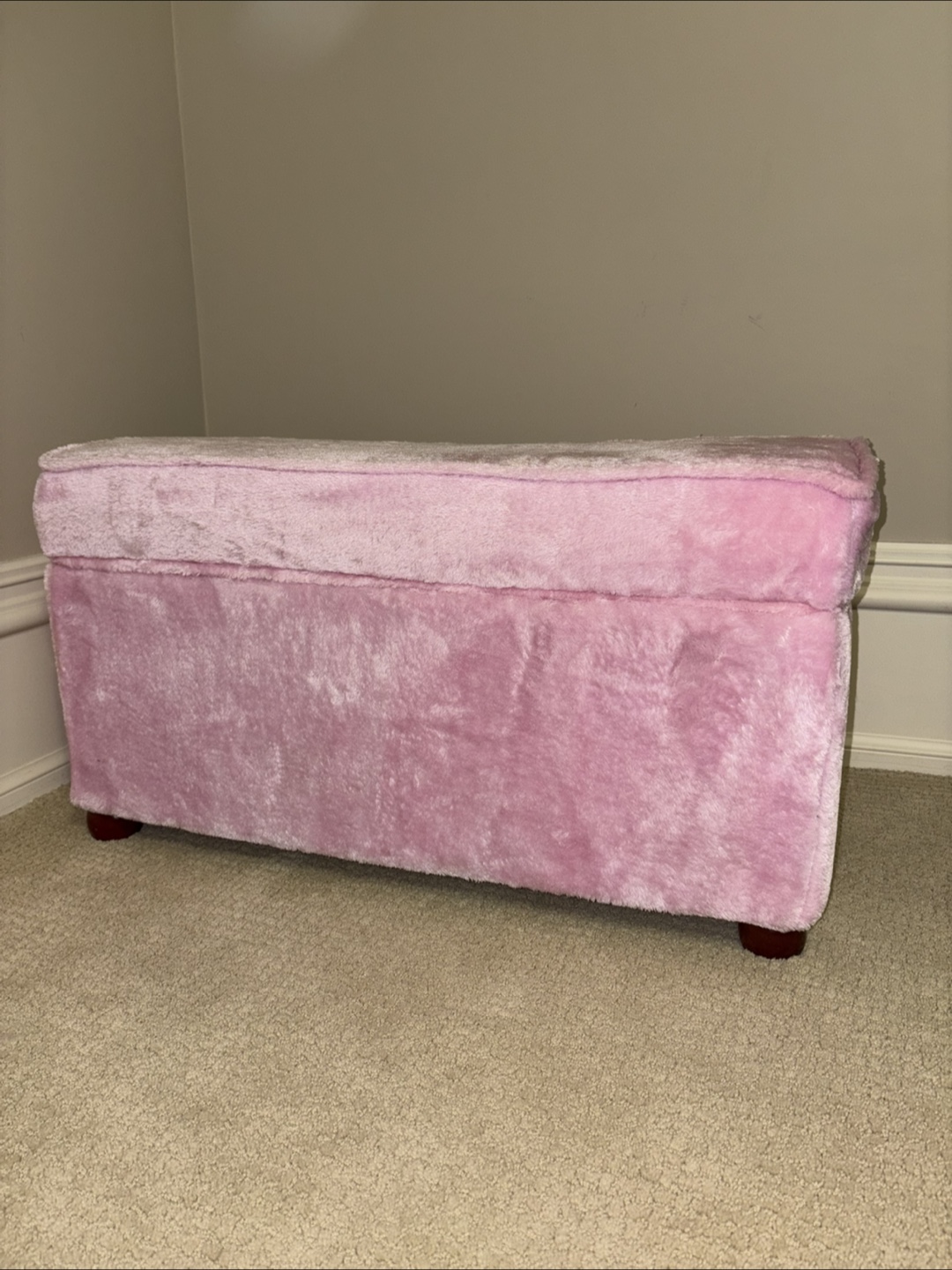 Pink Velvet Storage Bench