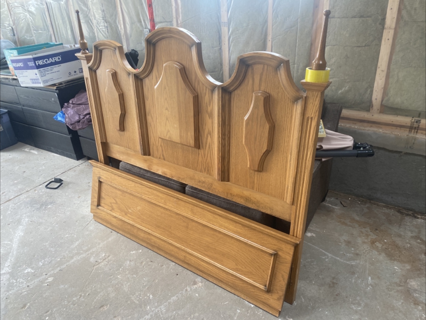 Beautiful Oak Wood Head & Tailboard (CAN DELIVER) - photo 2