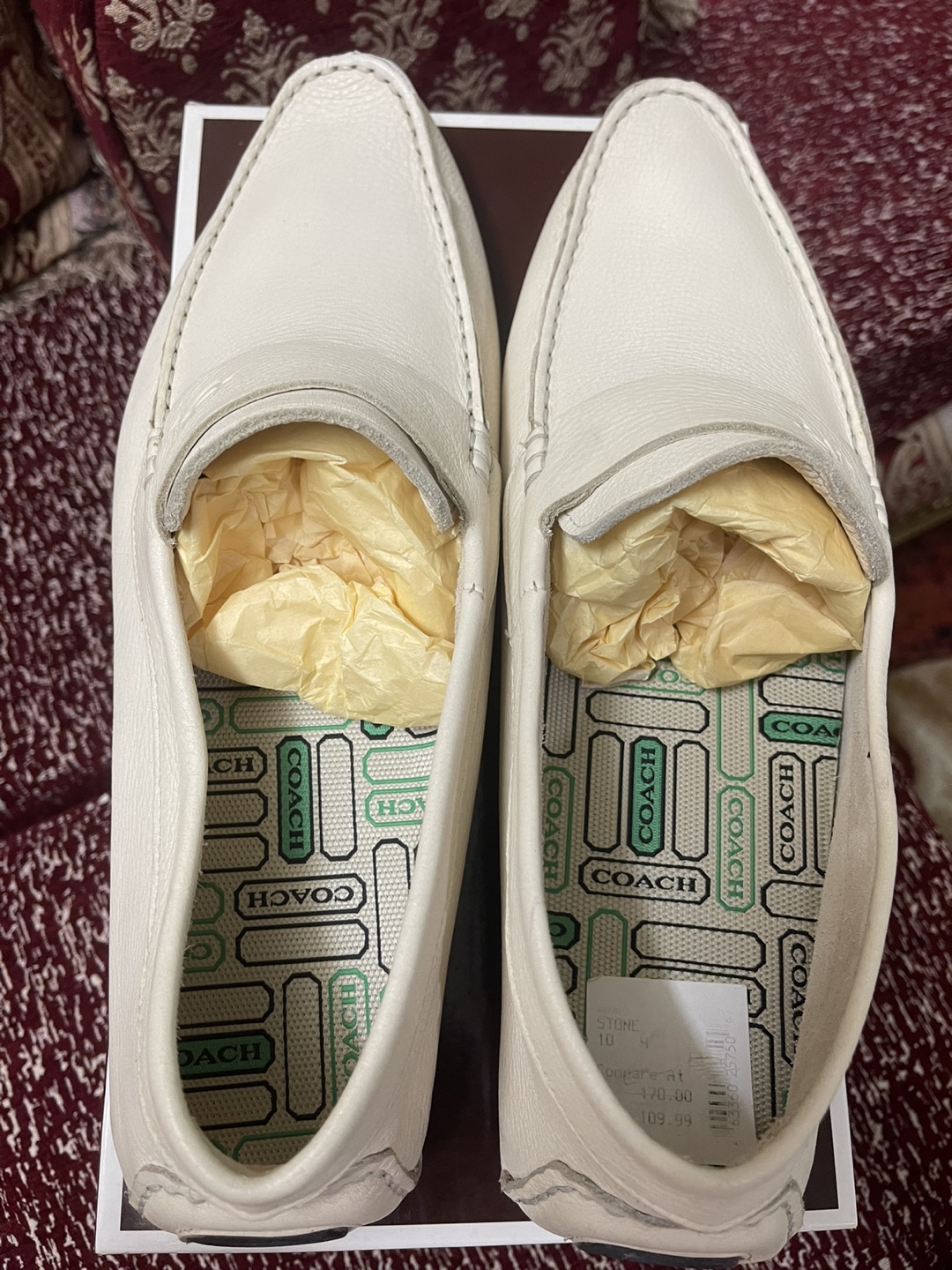 Men's Coach Leather Loafers - Size 10