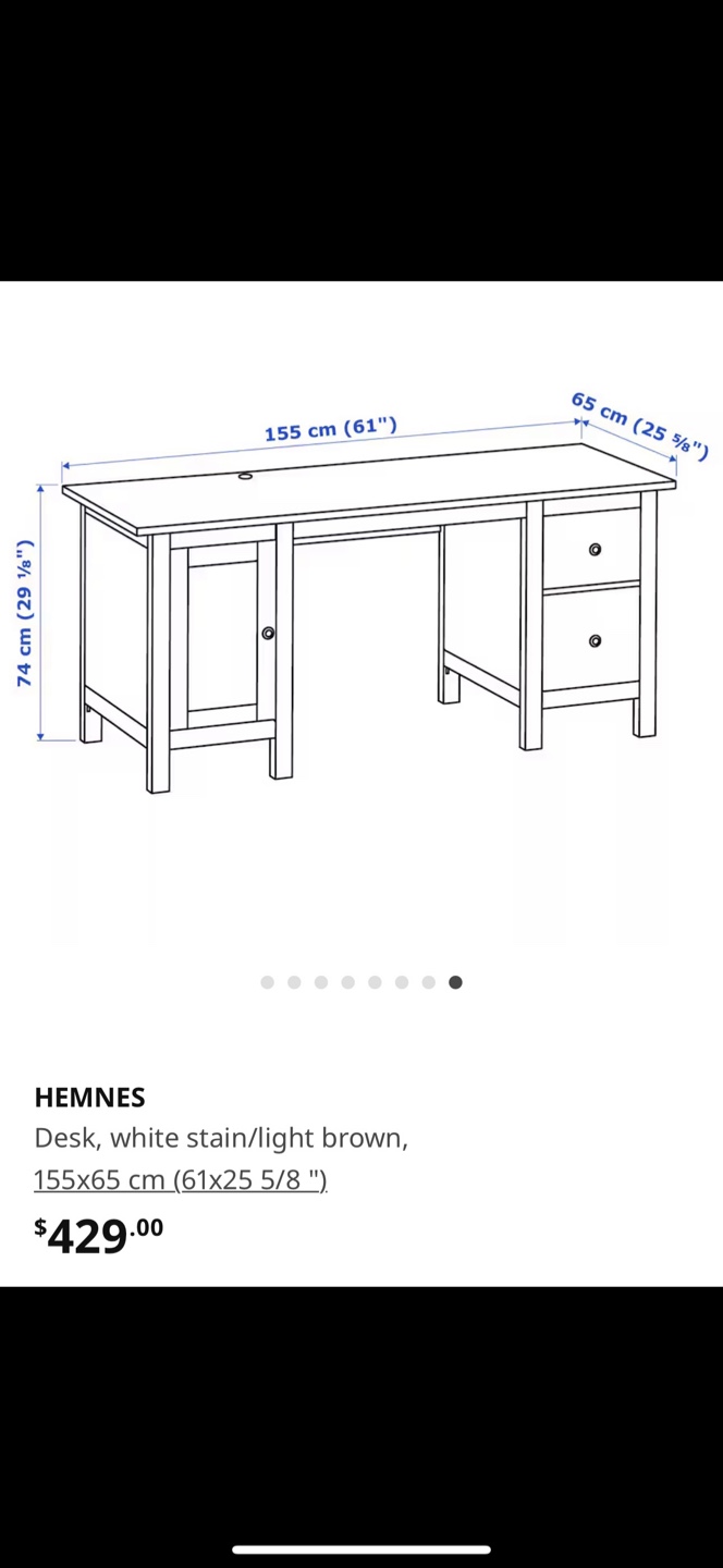 IKEA HEMNES Desk - Dark Brown
