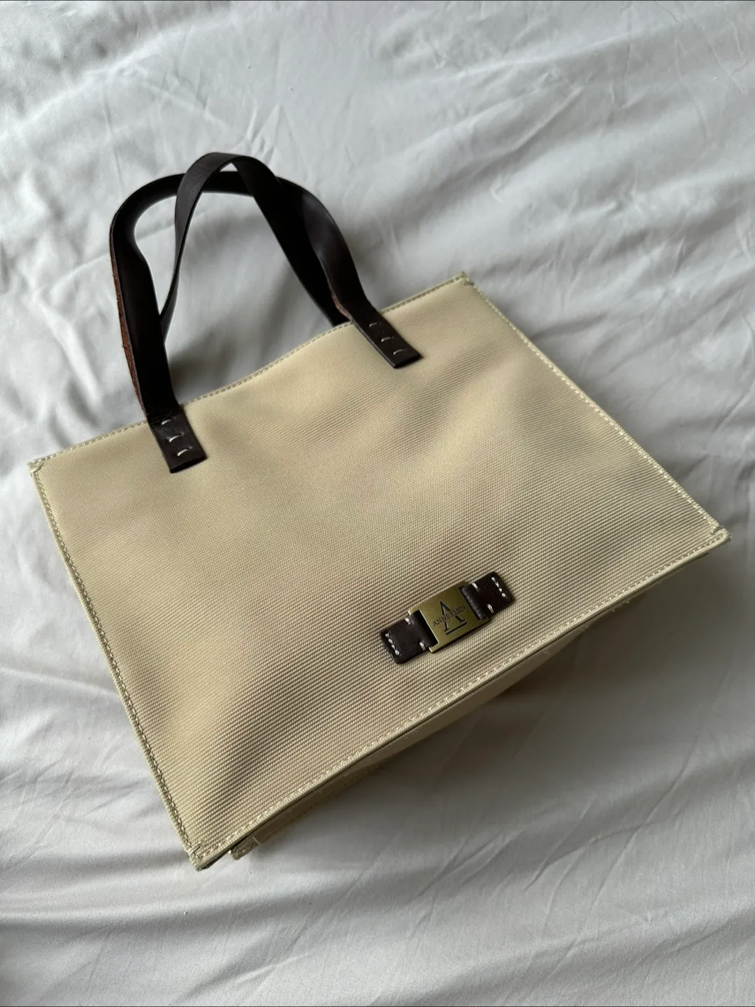 Vintage Anne Klein Beige Tote Bag thumbnail