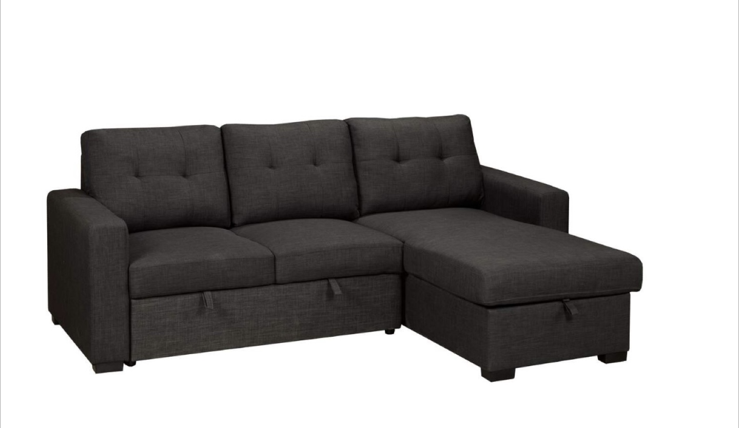 Dark Grey Sectional Sofa with Storage - photo 3