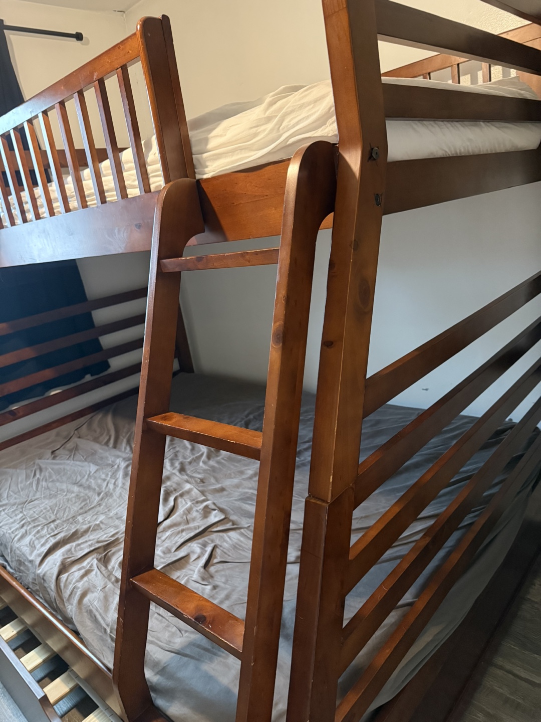 Brown Wooden Bunk Bed with Storage - photo 3