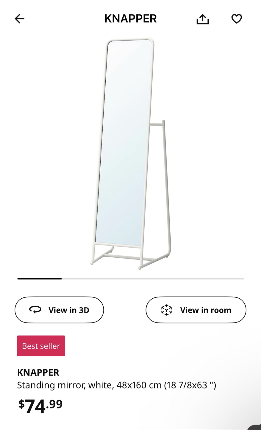 IKEA KNAPPER Full-Length Standing Mirror - photo 2