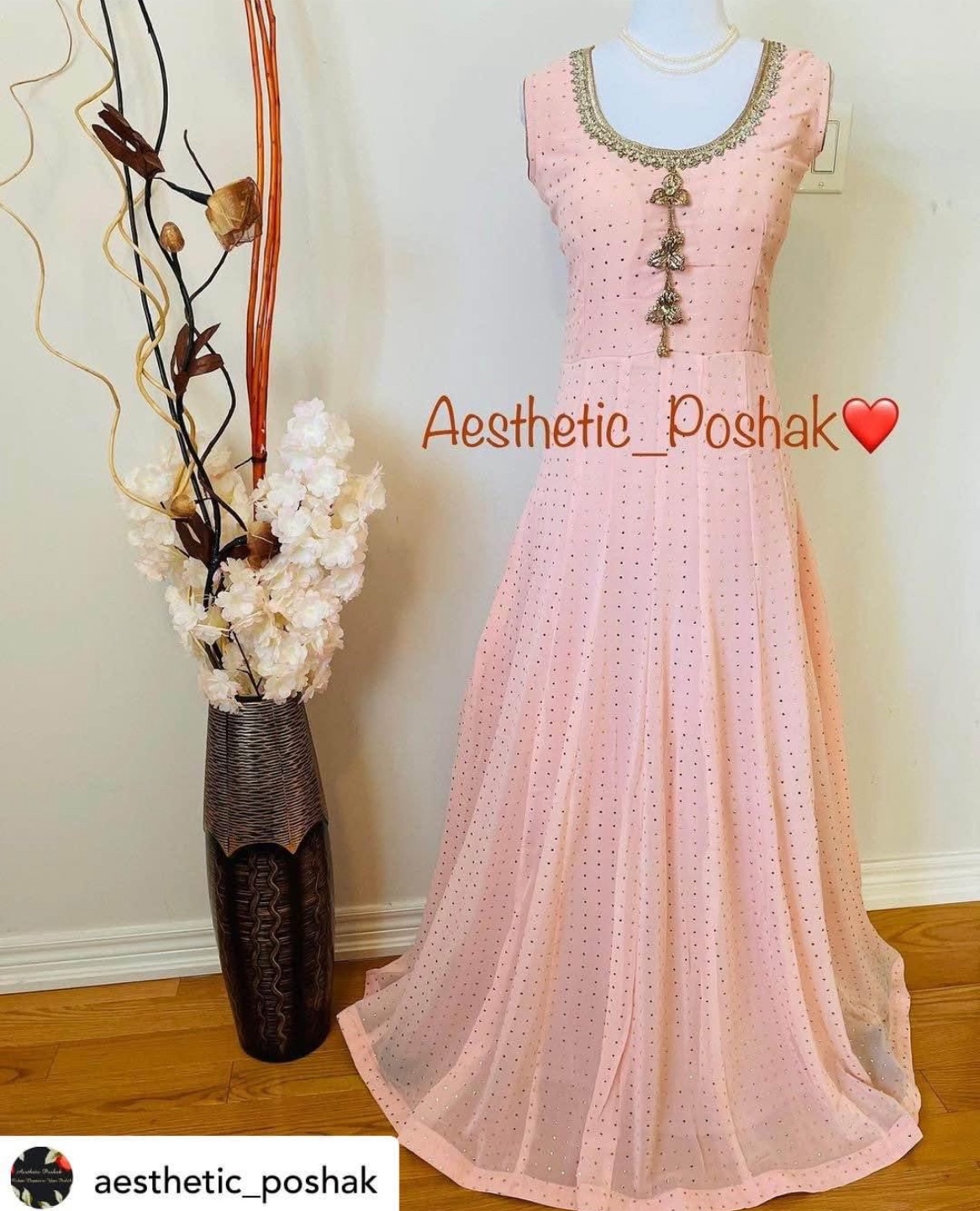 Peach Anarkali Suit with Dupatta - photo 2