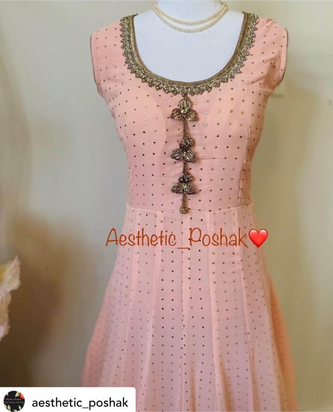 Peach Anarkali Suit with Dupatta - photo 3