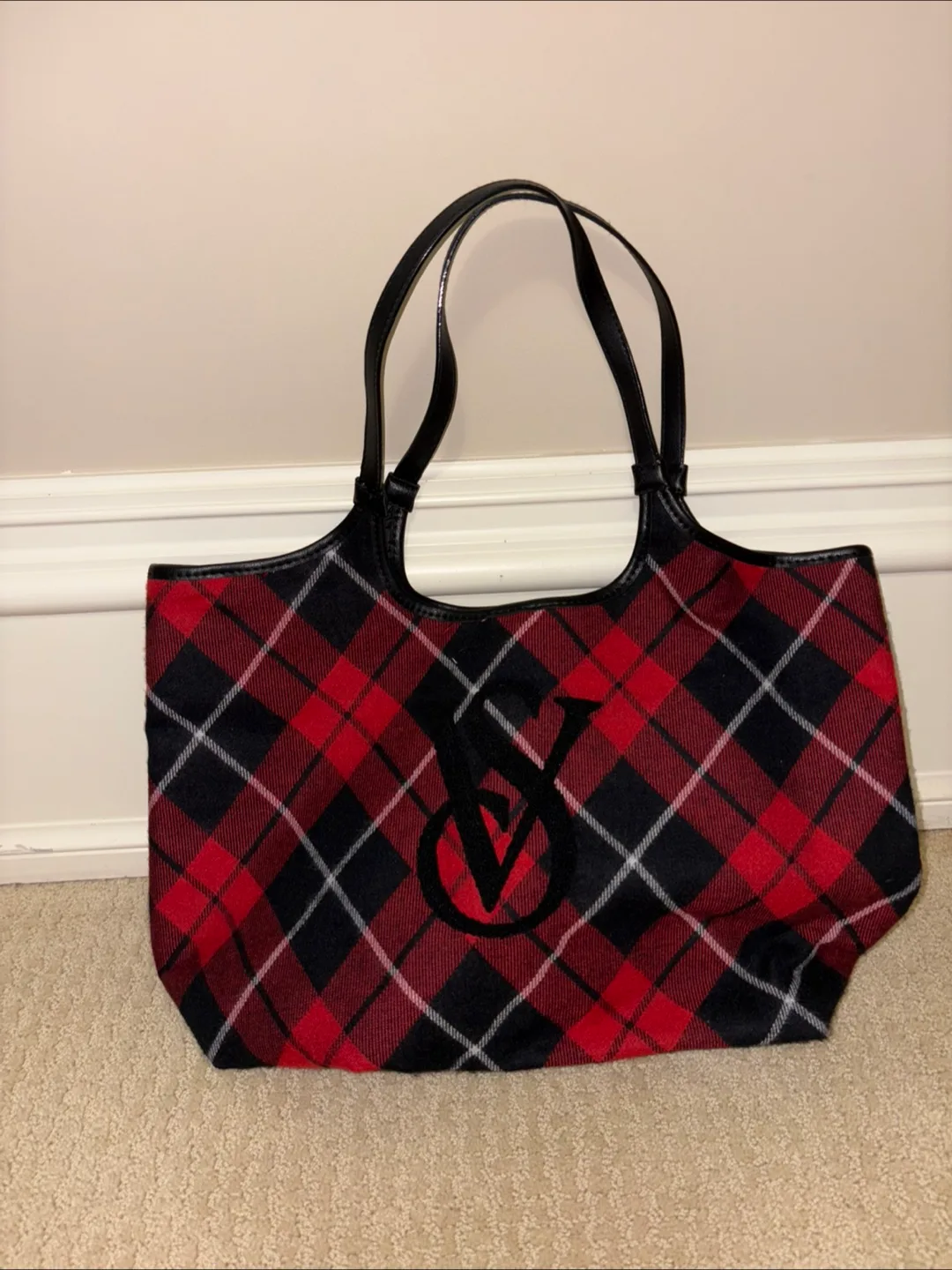 Victoria's Secret Red Plaid Tote Bag thumbnail