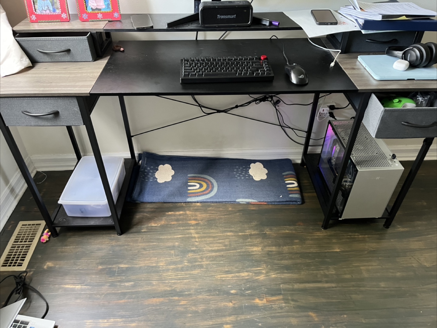 Large Computer Desk with Drawers