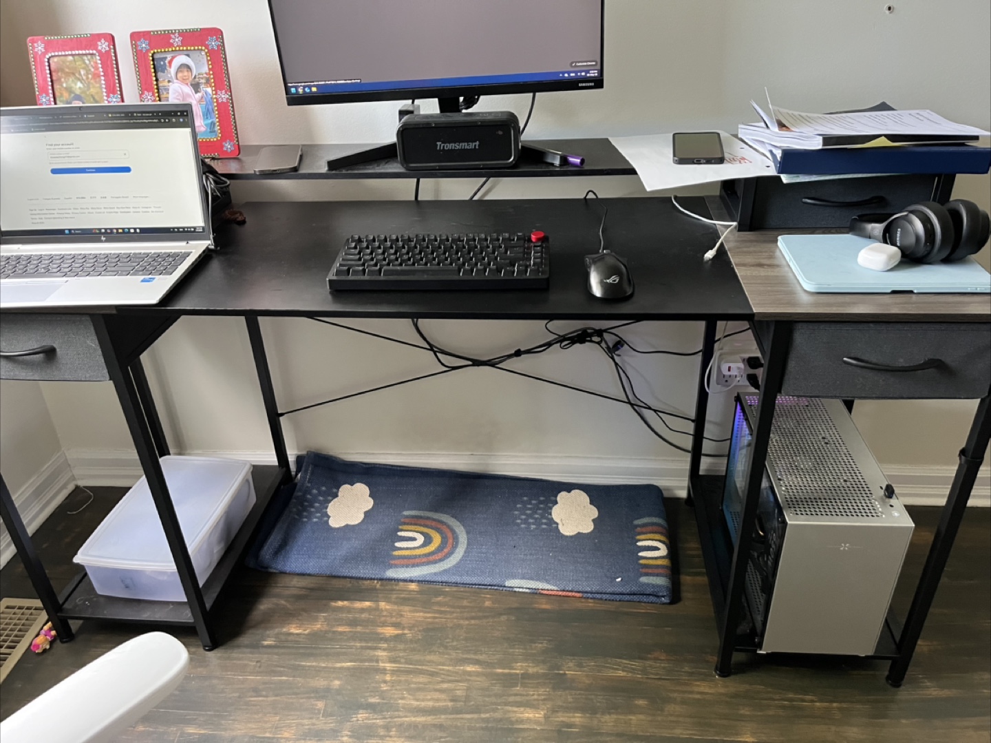 Large Computer Desk with Drawers - photo 3