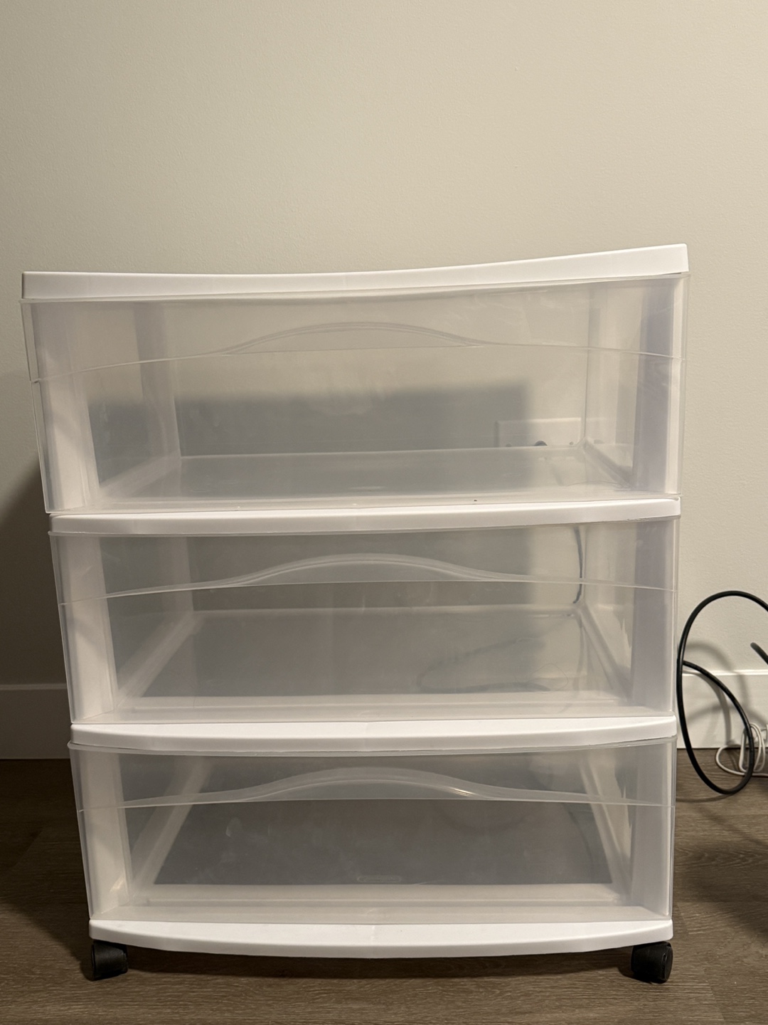 2 size set 3-Drawer Plastic Storage Cart with Casters/wheels - photo 2