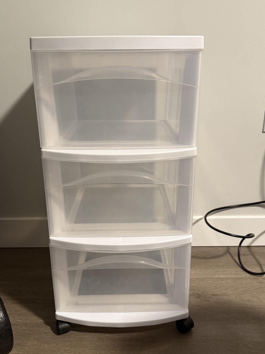 2 size set 3-Drawer Plastic Storage Cart with Casters/wheels