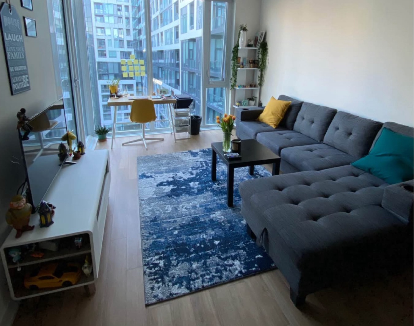 Gray Sectional Sofa with Cup Holders - photo 5