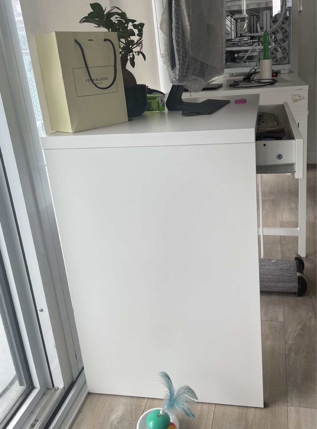 White Desk with Drawer - photo 2