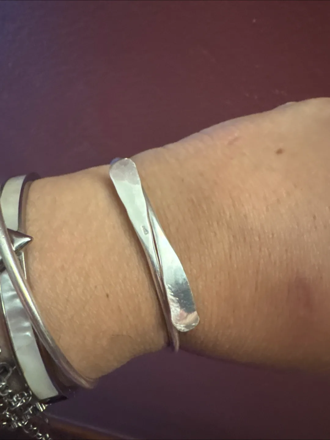 New Authentic Unique  925 Sterling  Silver  Cuff Bracelet image indicator(5)