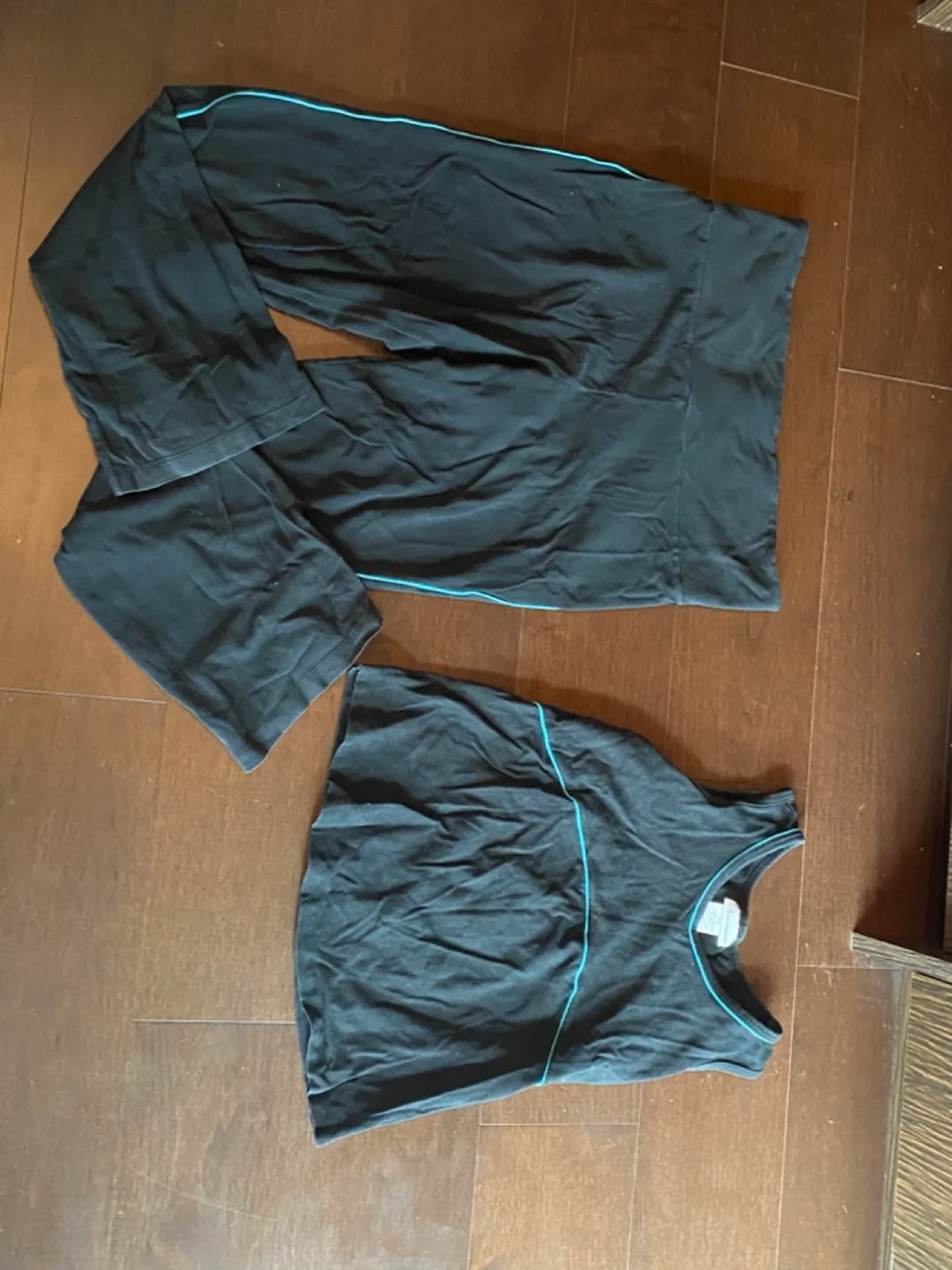 Black Lounge Set with Light Blue Piping thumbnail