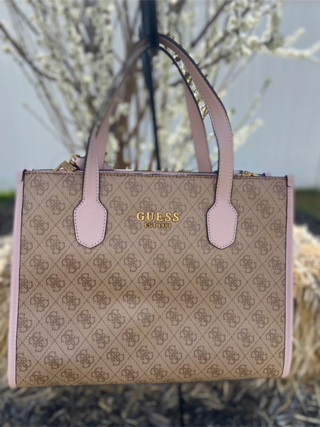 Guess Silvana Tote Bag - Rose/Latte Logo thumbnail