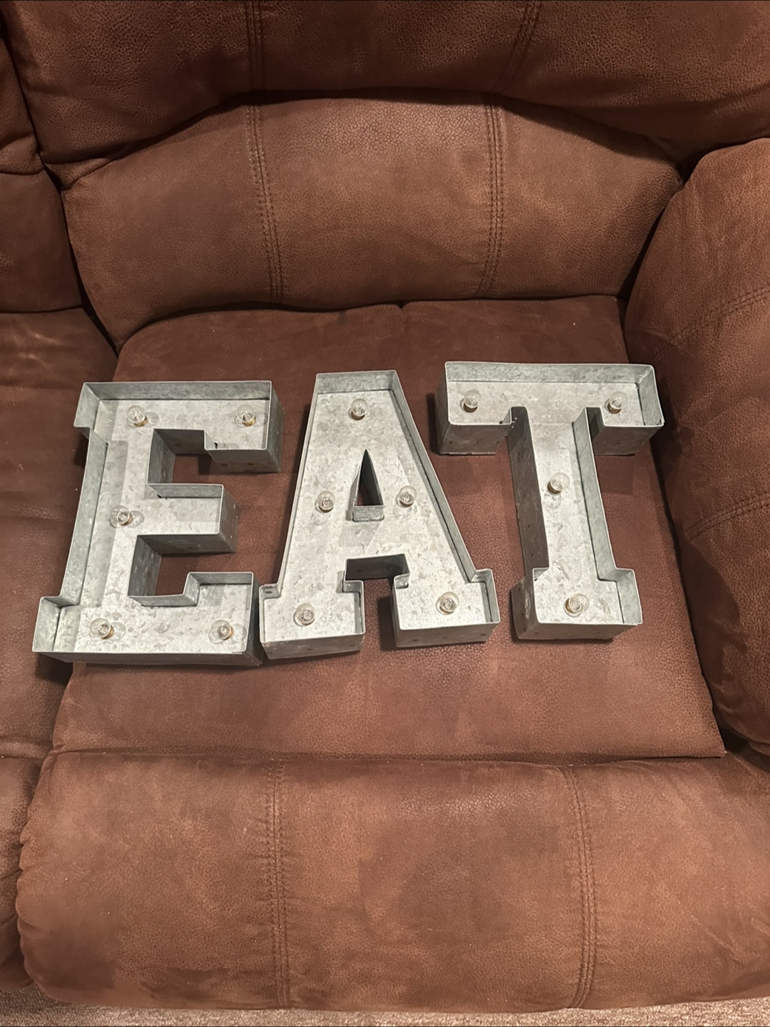 Metal EAT Sign with Lights