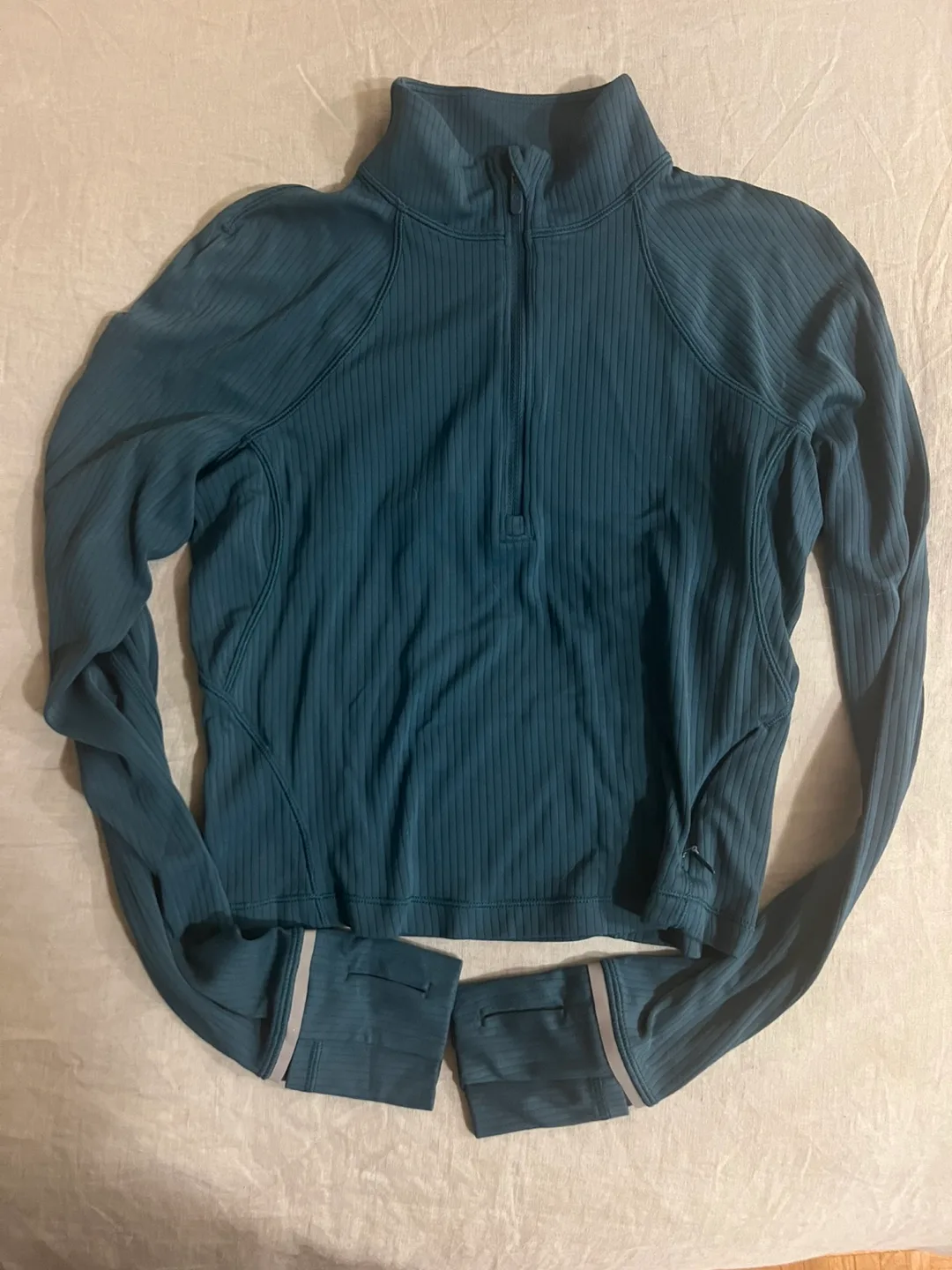 Lululemon Its Rulu Run Ribbed Cropped Half Zip - size 4 image indicator(7)