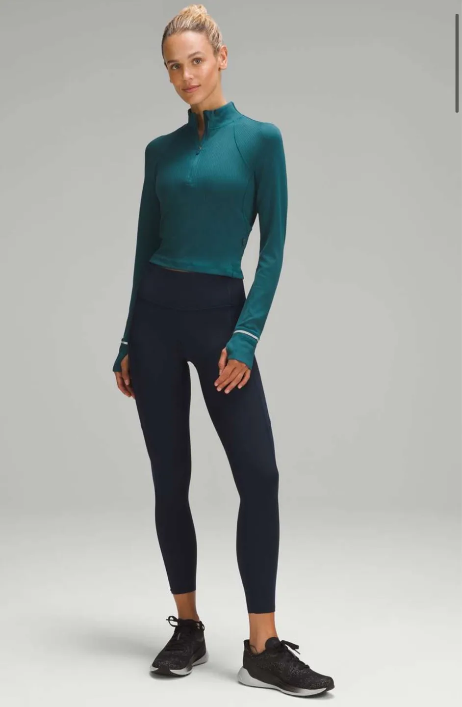 Lululemon Its Rulu Run Ribbed Cropped Half Zip - size 4 image indicator(2)