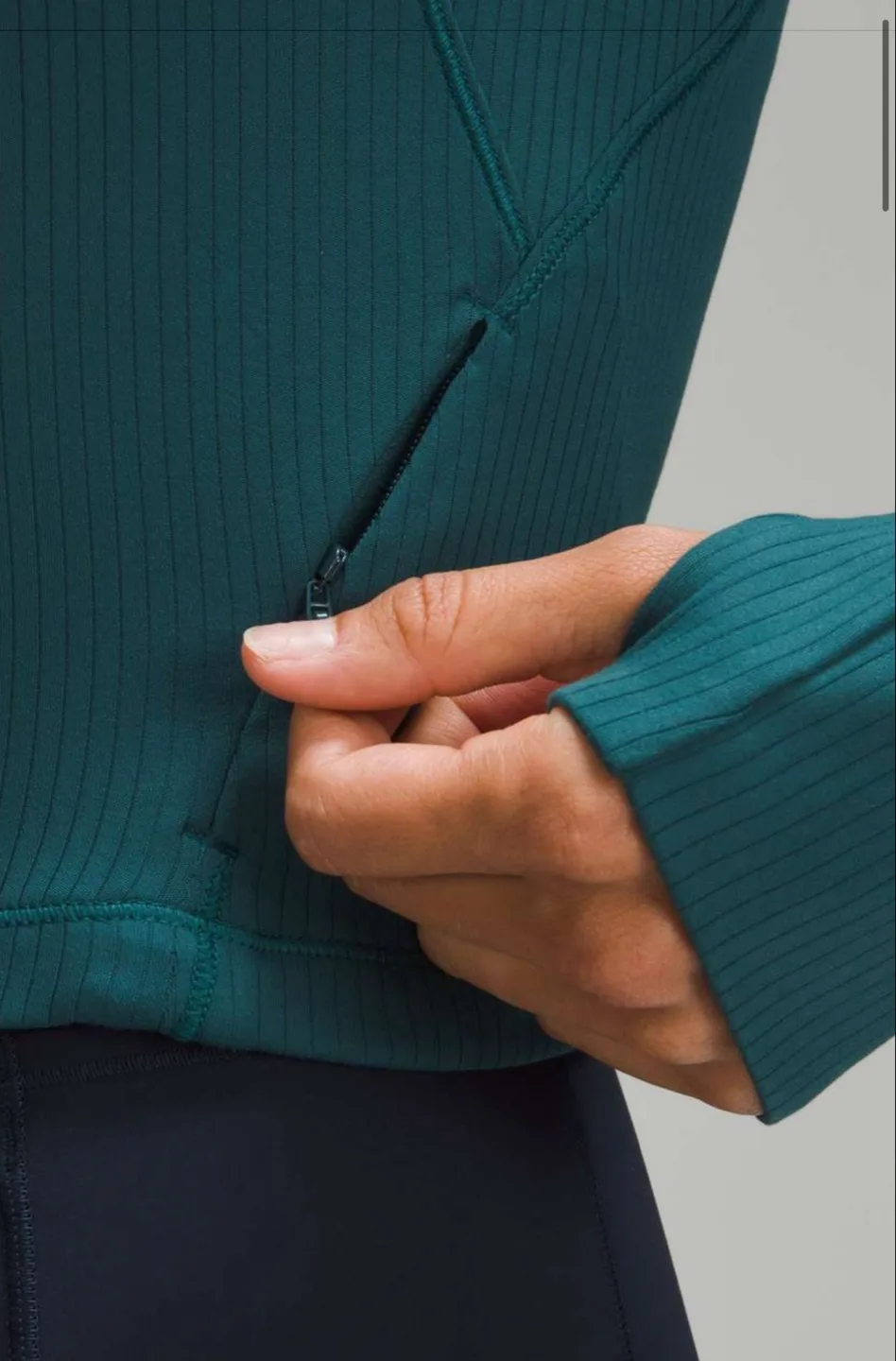 Lululemon Its Rulu Run Ribbed Cropped Half Zip - size 4 image indicator(3)