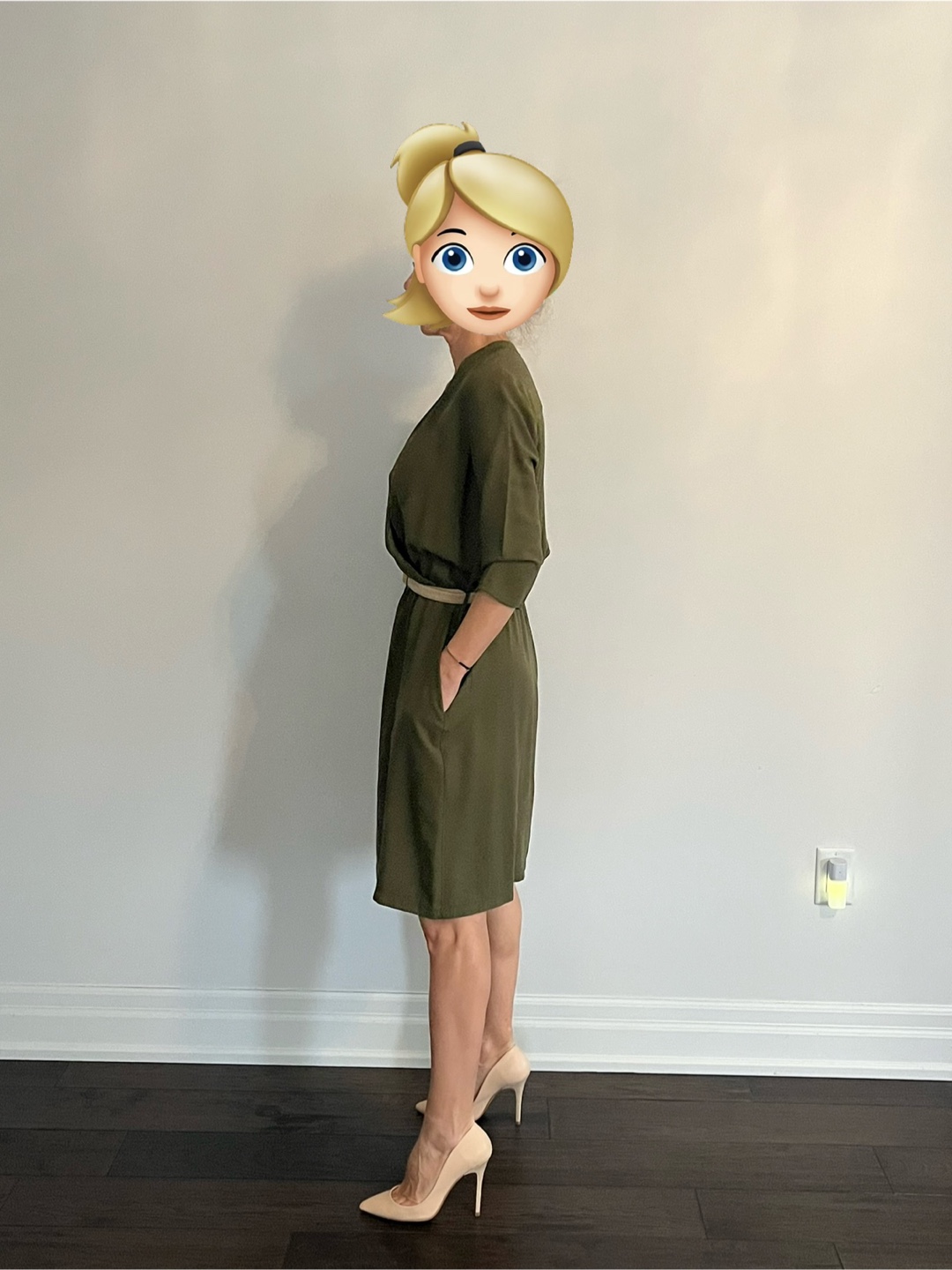 Olive Green Belted Dress - photo 2