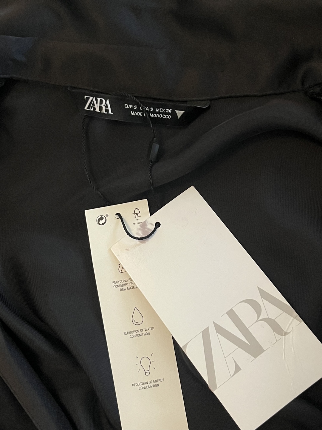 Zara Black Satin Mini Dress - Size S - photo 4