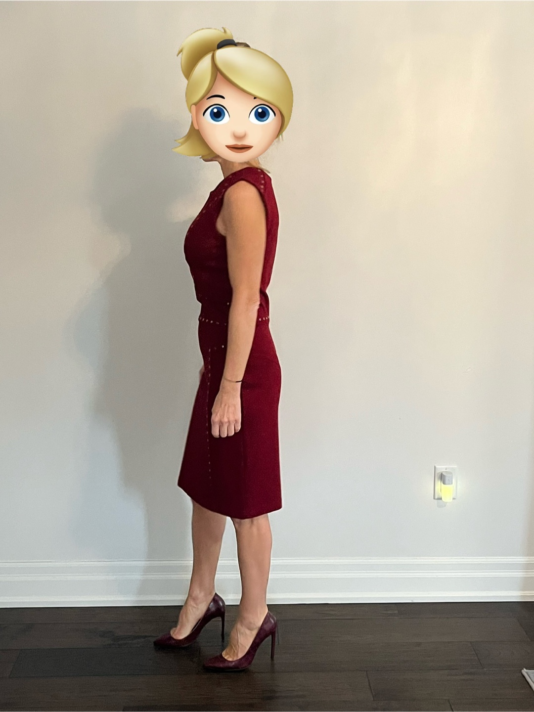 Gorgeous Burgundy Sleeveless Dress with Metal Accents - photo 2