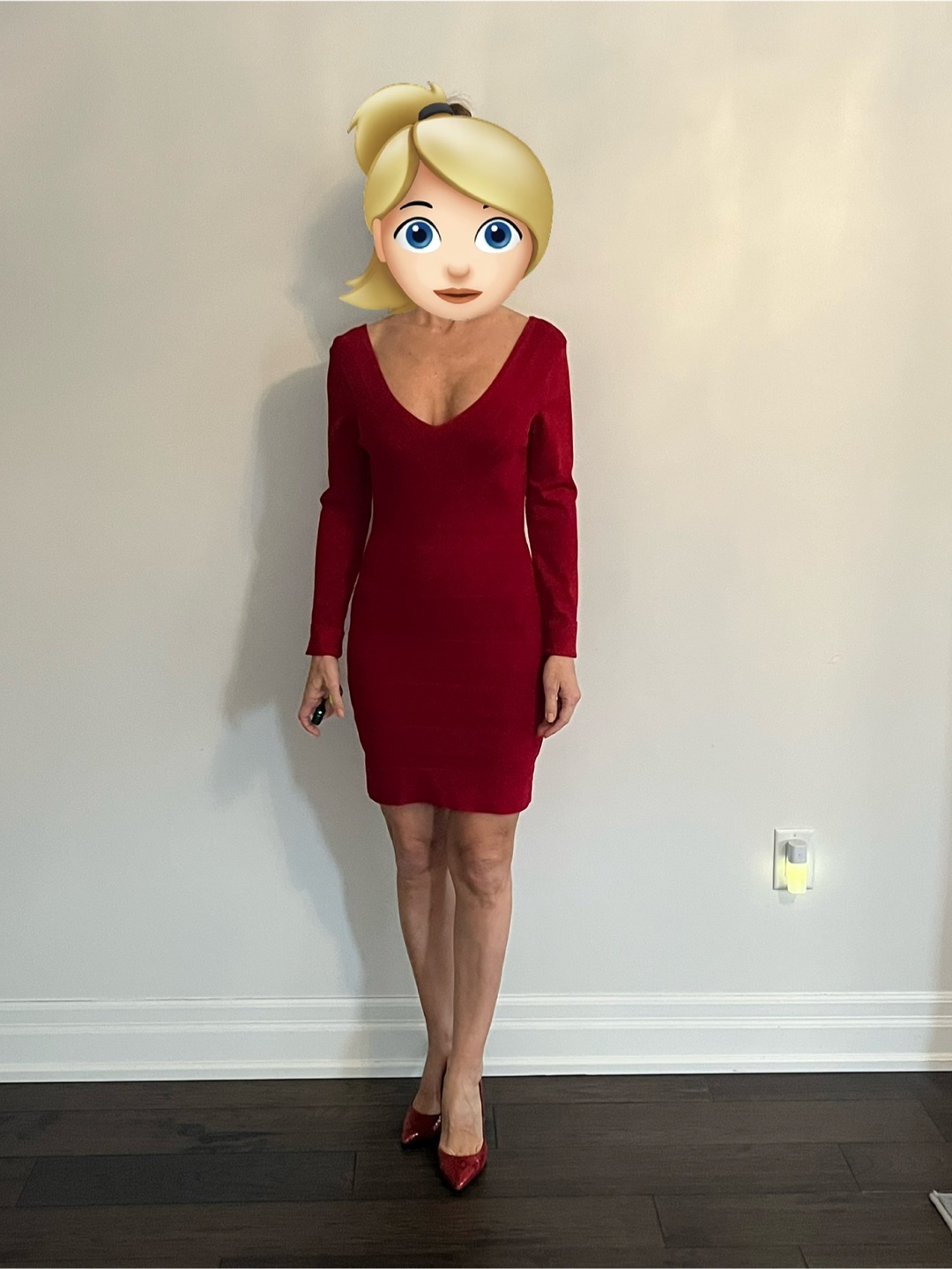Red Knit Mini Dress - Size Small