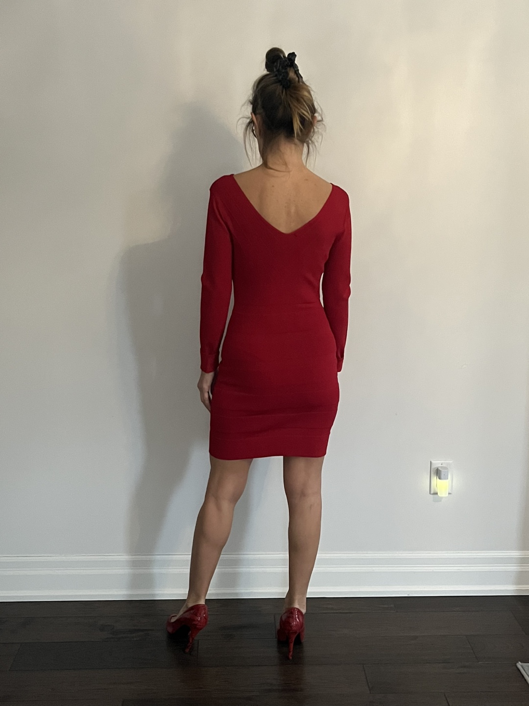 Red Knit Mini Dress - Size Small - photo 2