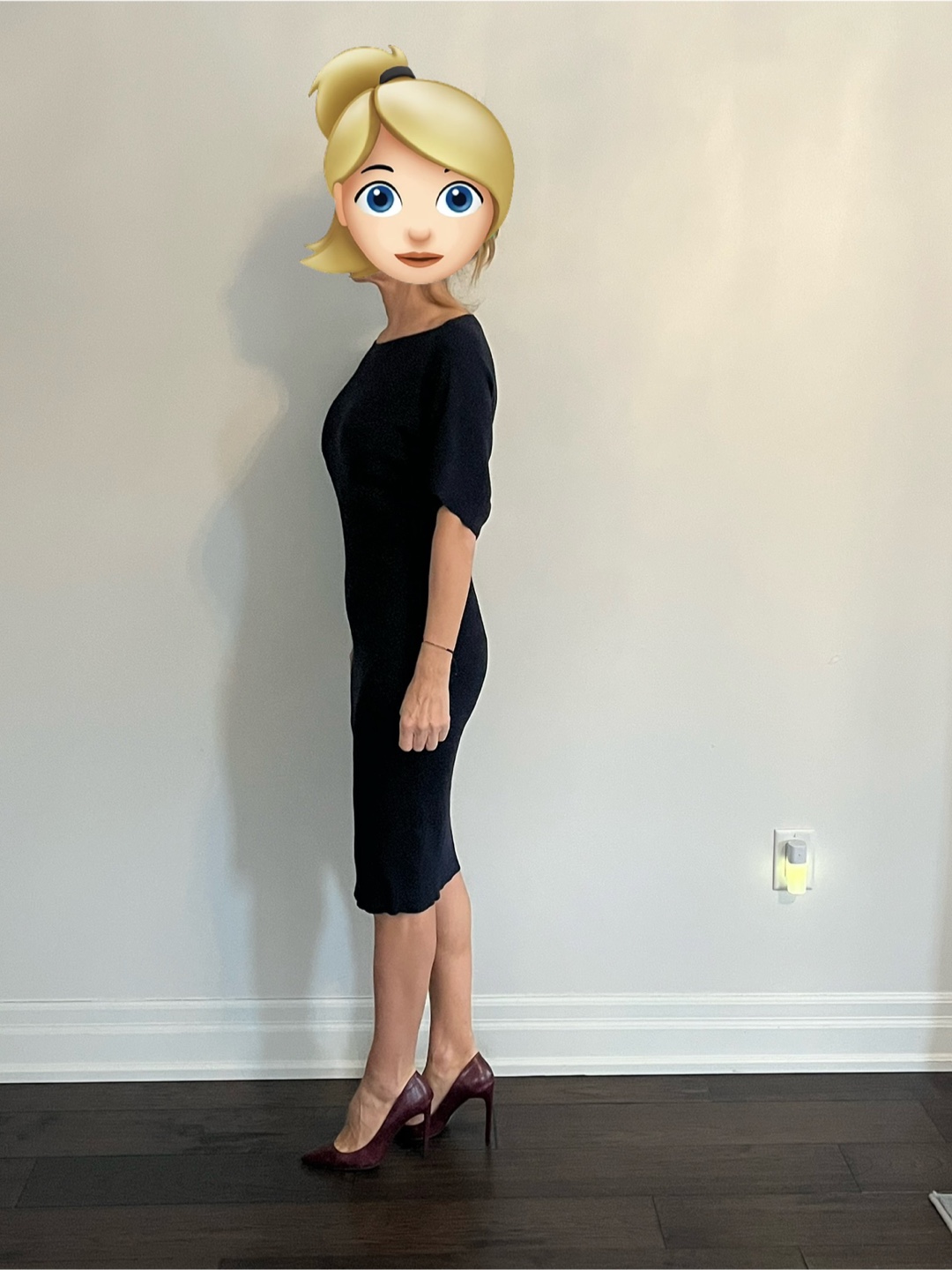 Navy Blue Ribbed Midi Dress - photo 3