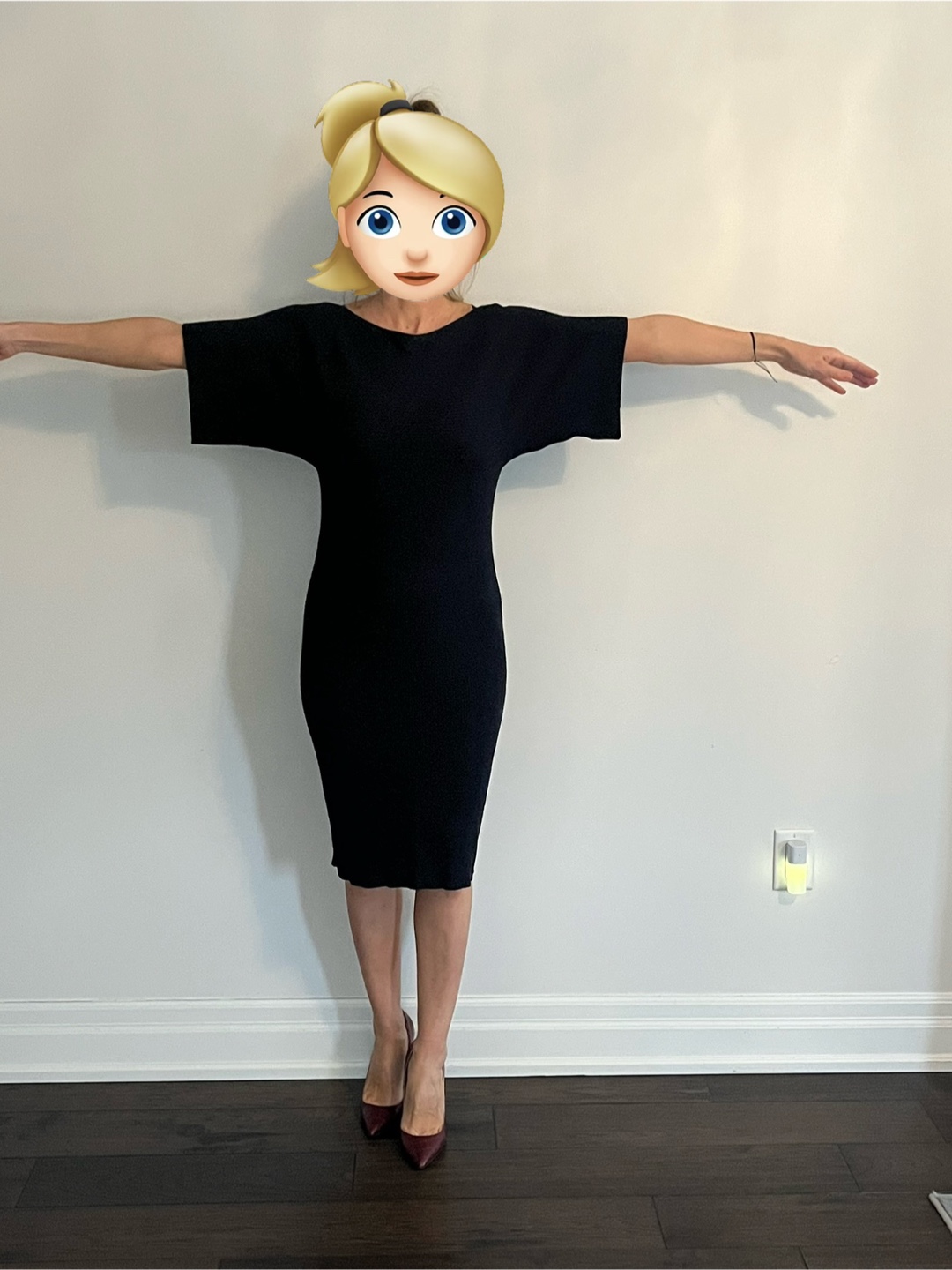 Navy Blue Ribbed Midi Dress - photo 2