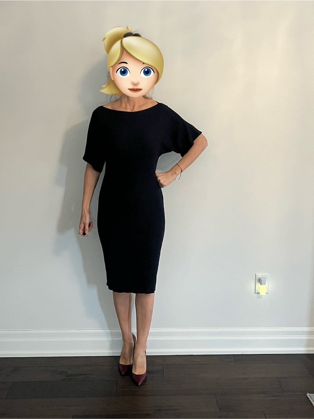 Navy Blue Ribbed Midi Dress