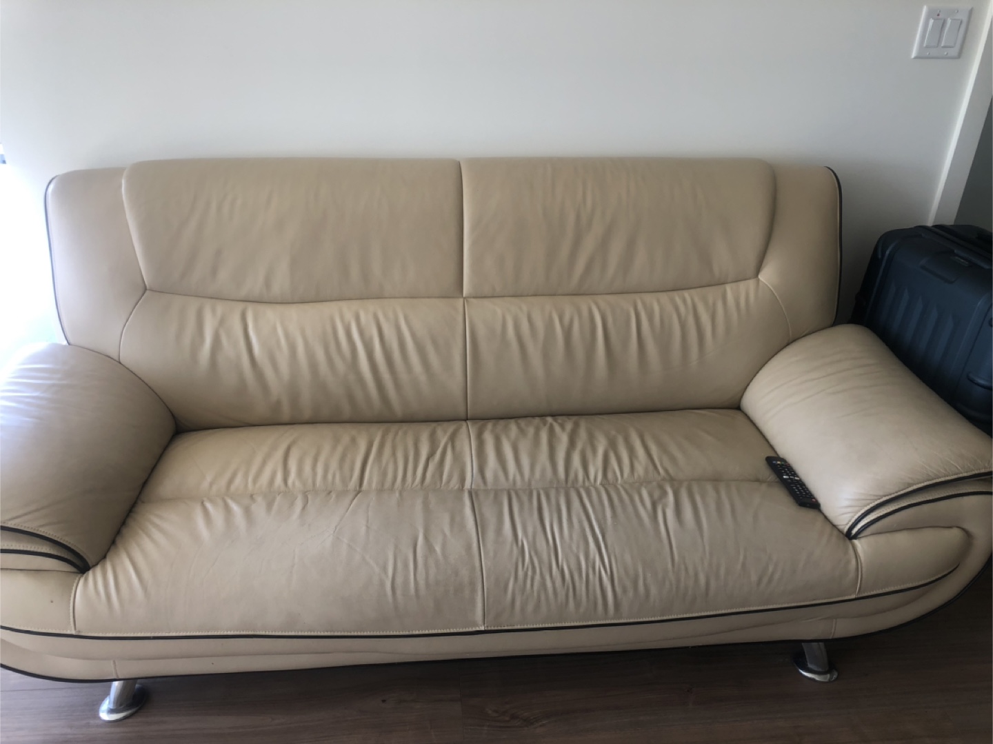 Beige Leather Sofa