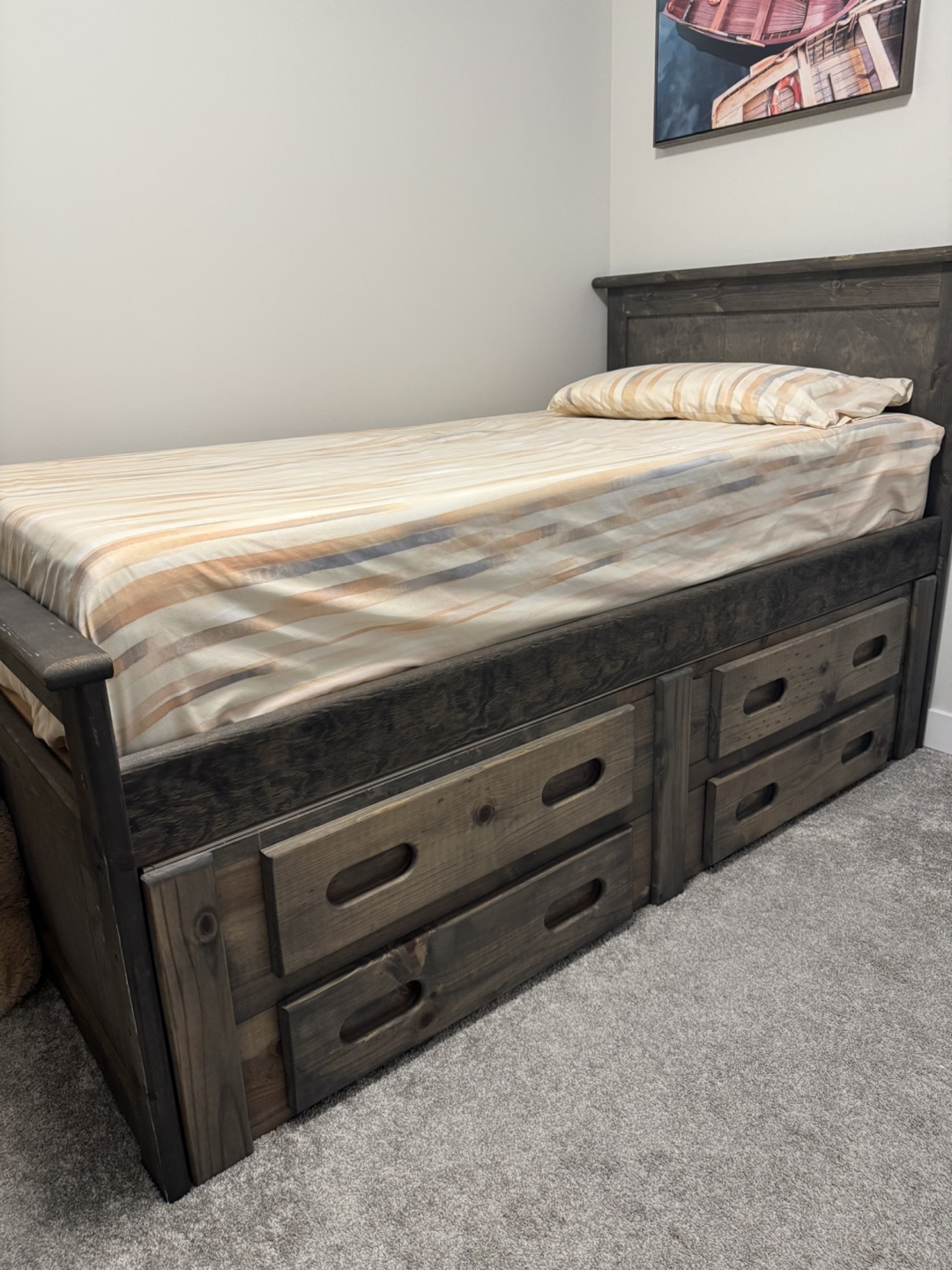 Twin-size Storage Bed with Drawers