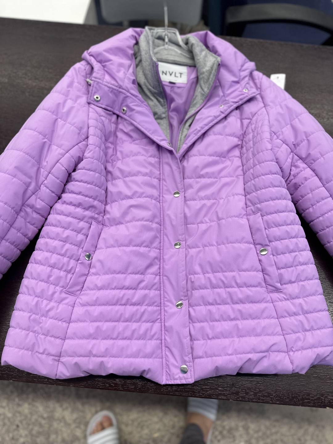 NVLT Lavender Quilted Jacket with Hoodie