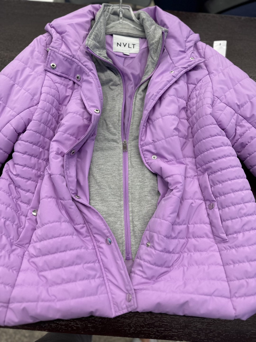 NVLT Lavender Quilted Jacket with Hoodie - photo 3