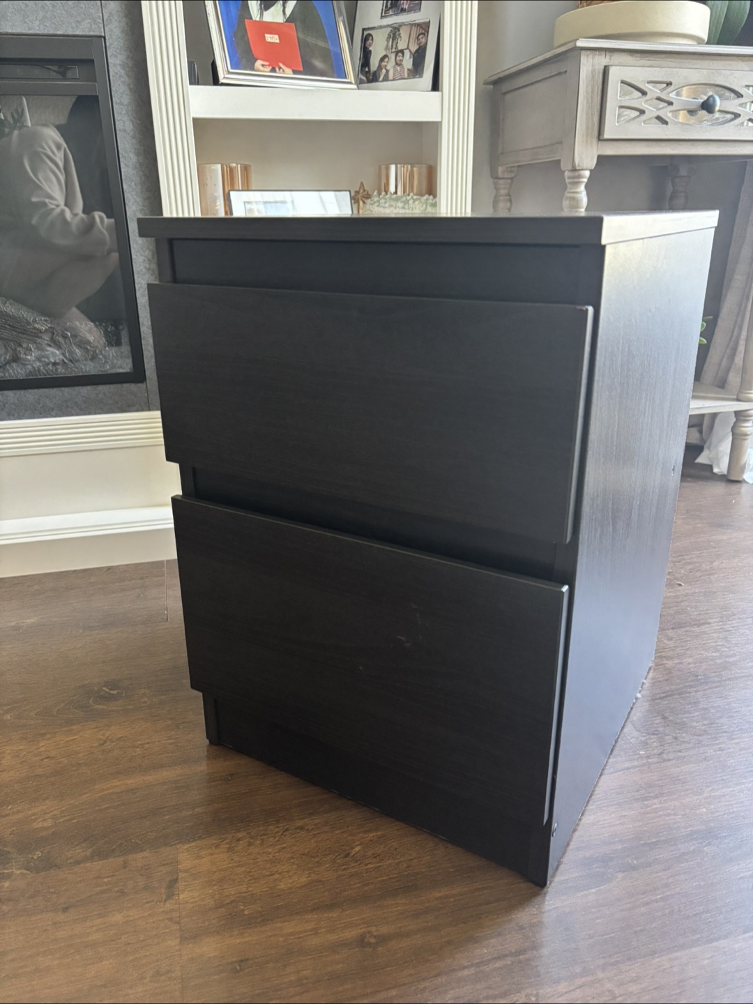 Pair of MALM IKEA Two-Drawer Nightstands