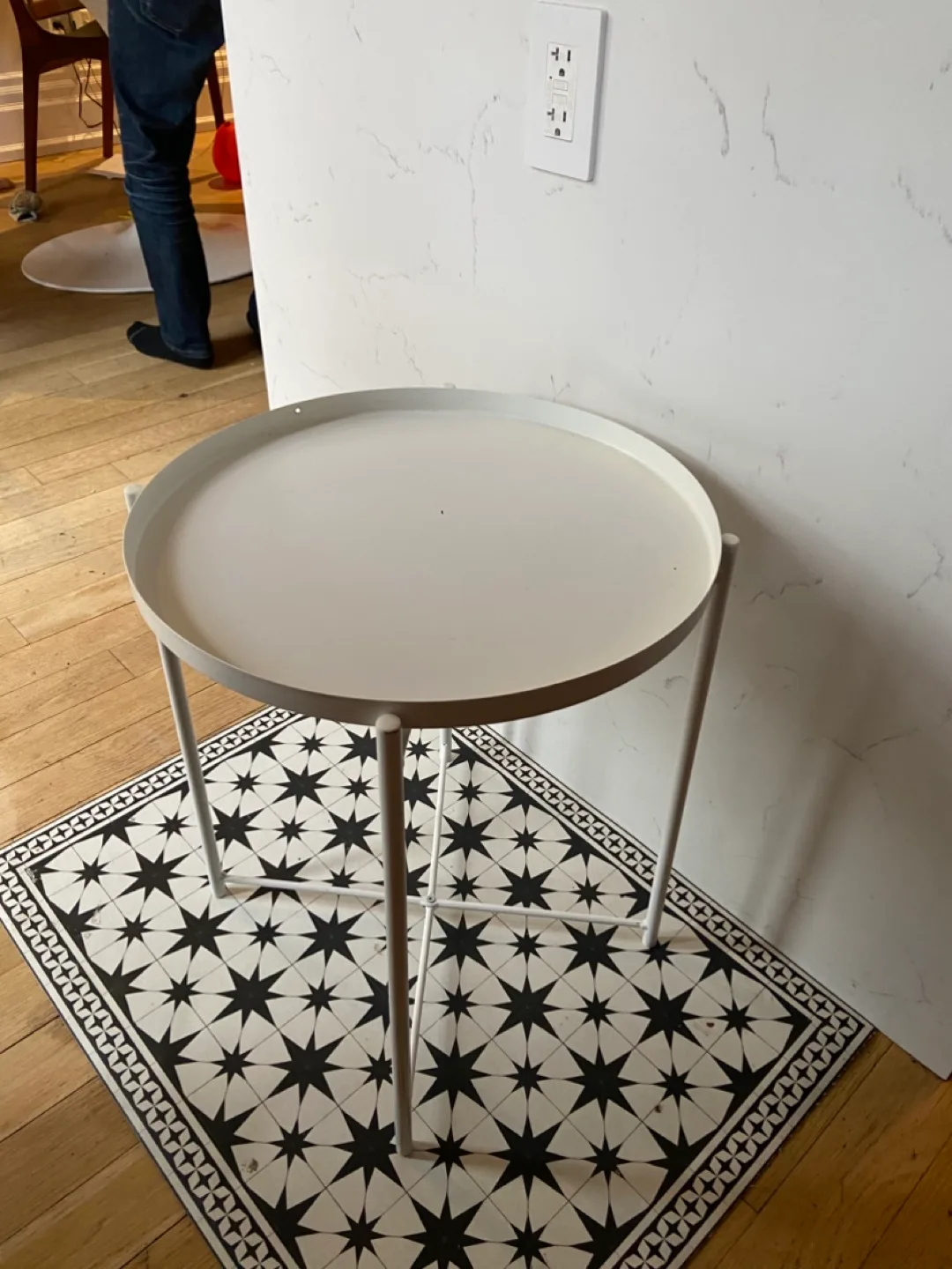 IKEA Gladon White Metal Side Table thumbnail