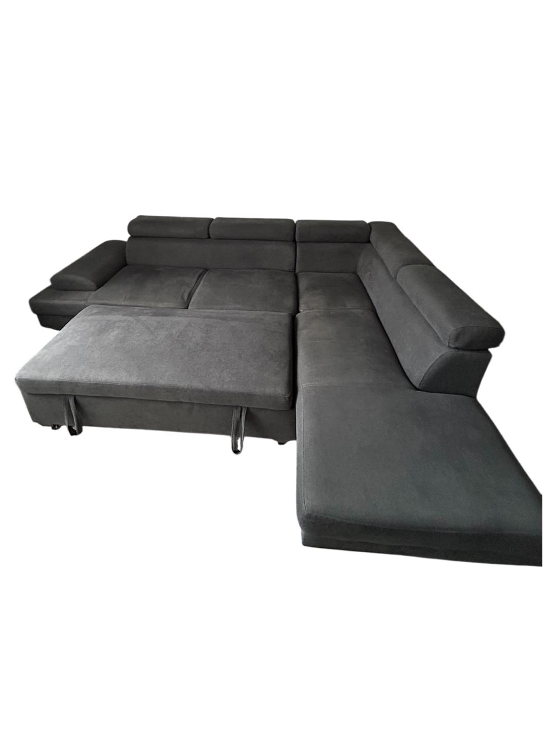 Dark Grey L-Shaped Sectional Sofa