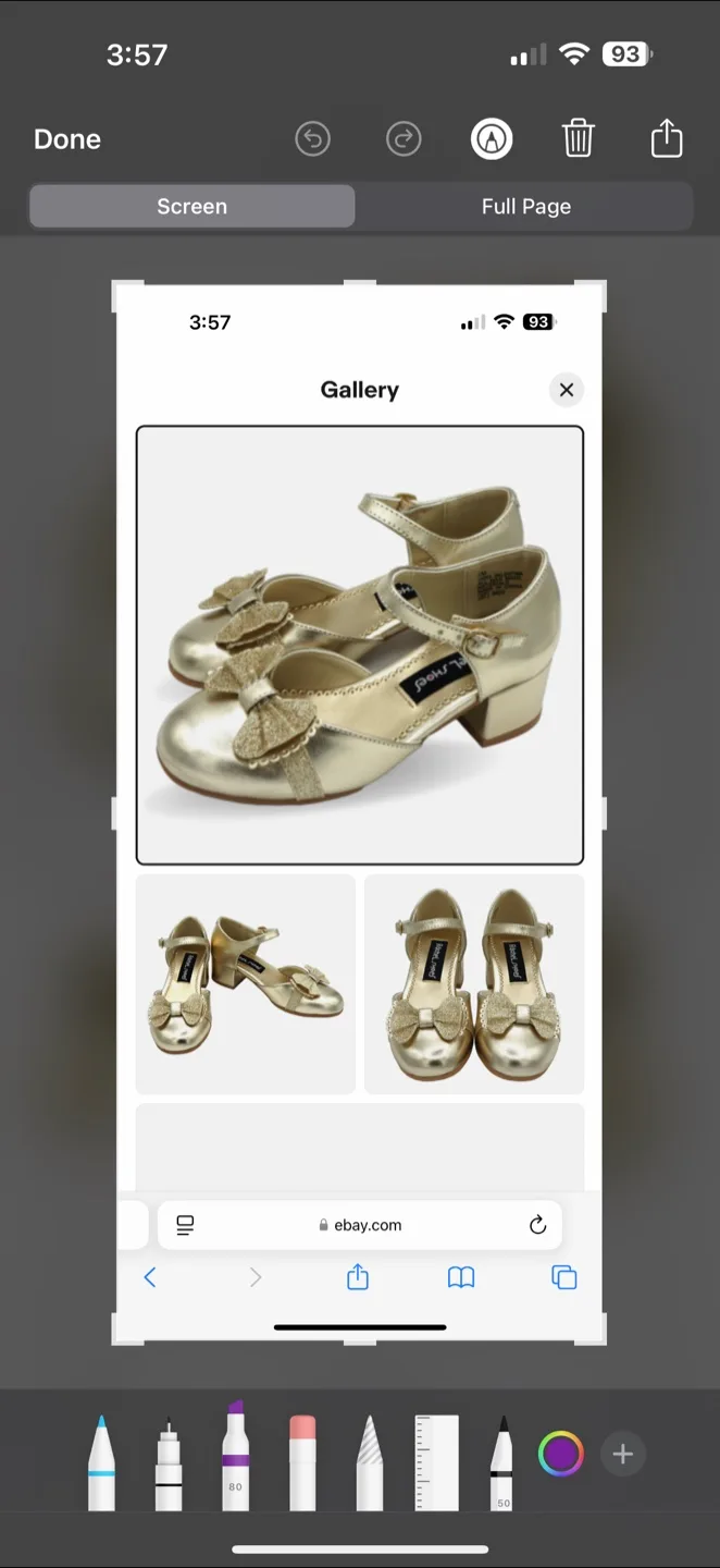 Gold Glitter Bow Girls' Heels Size 3 image indicator(9)