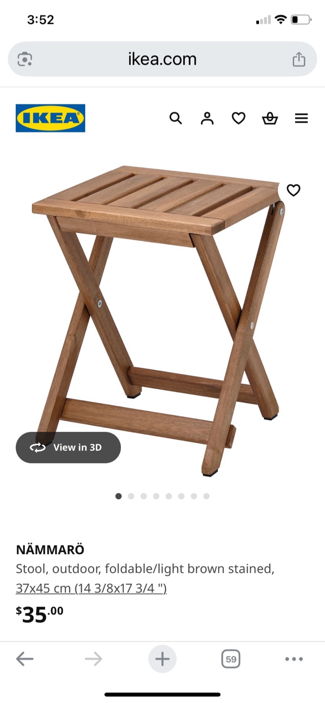 Stool, outdoor, foldable/ light brown stained - photo 2
