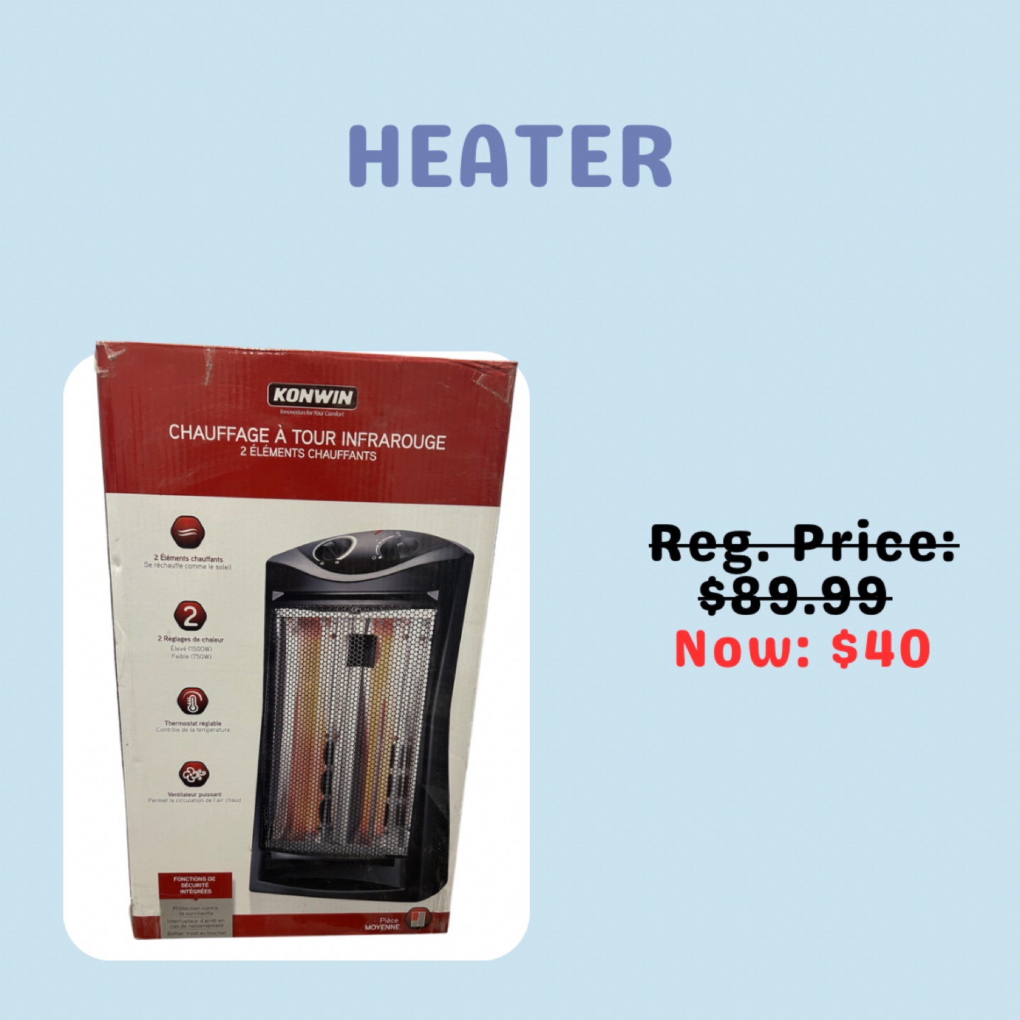 Konwin Infrared Tower Heater