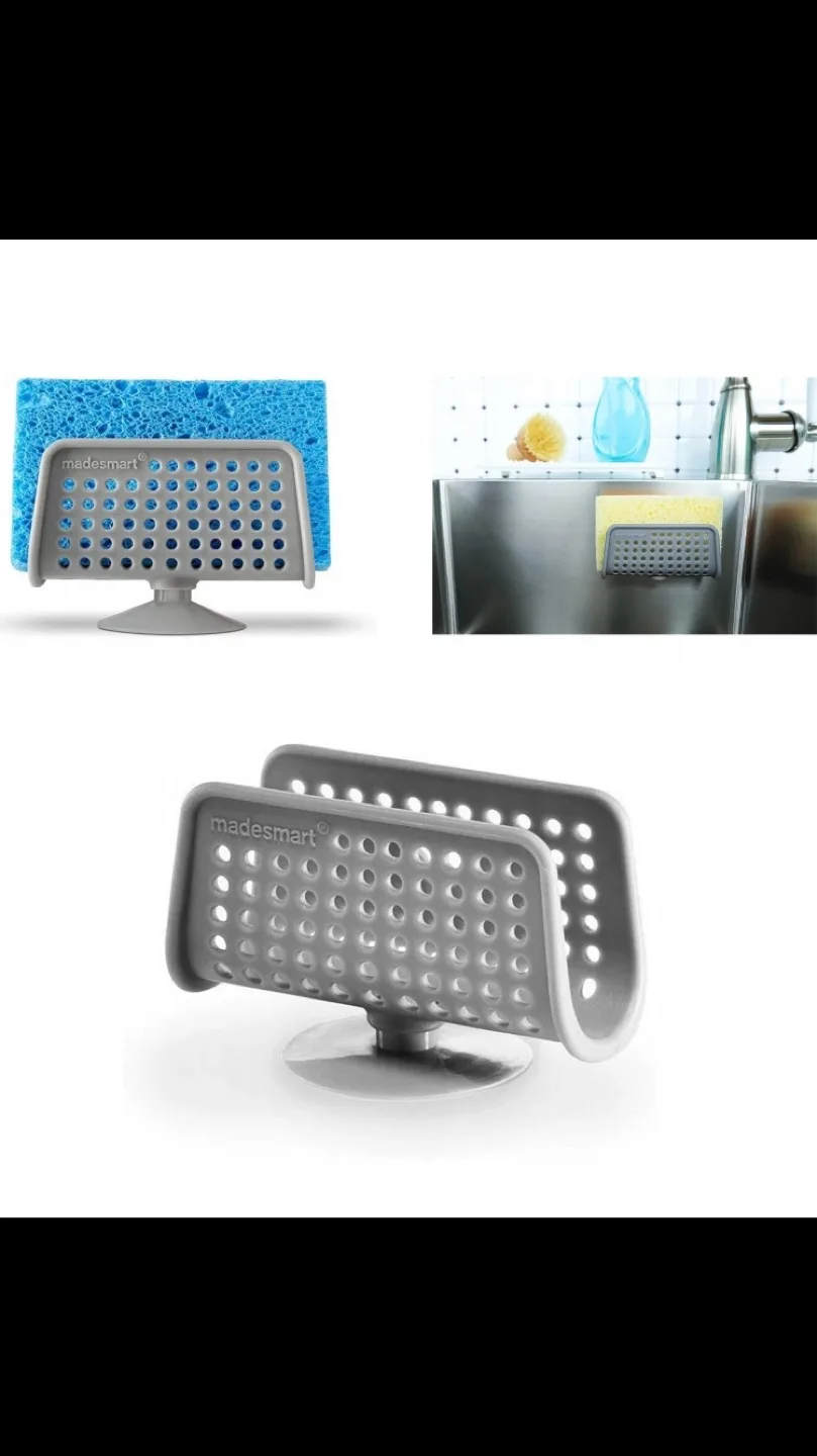 MadeSmart Suction Cup Sponge Holder 🧽🩶 image indicator(6)