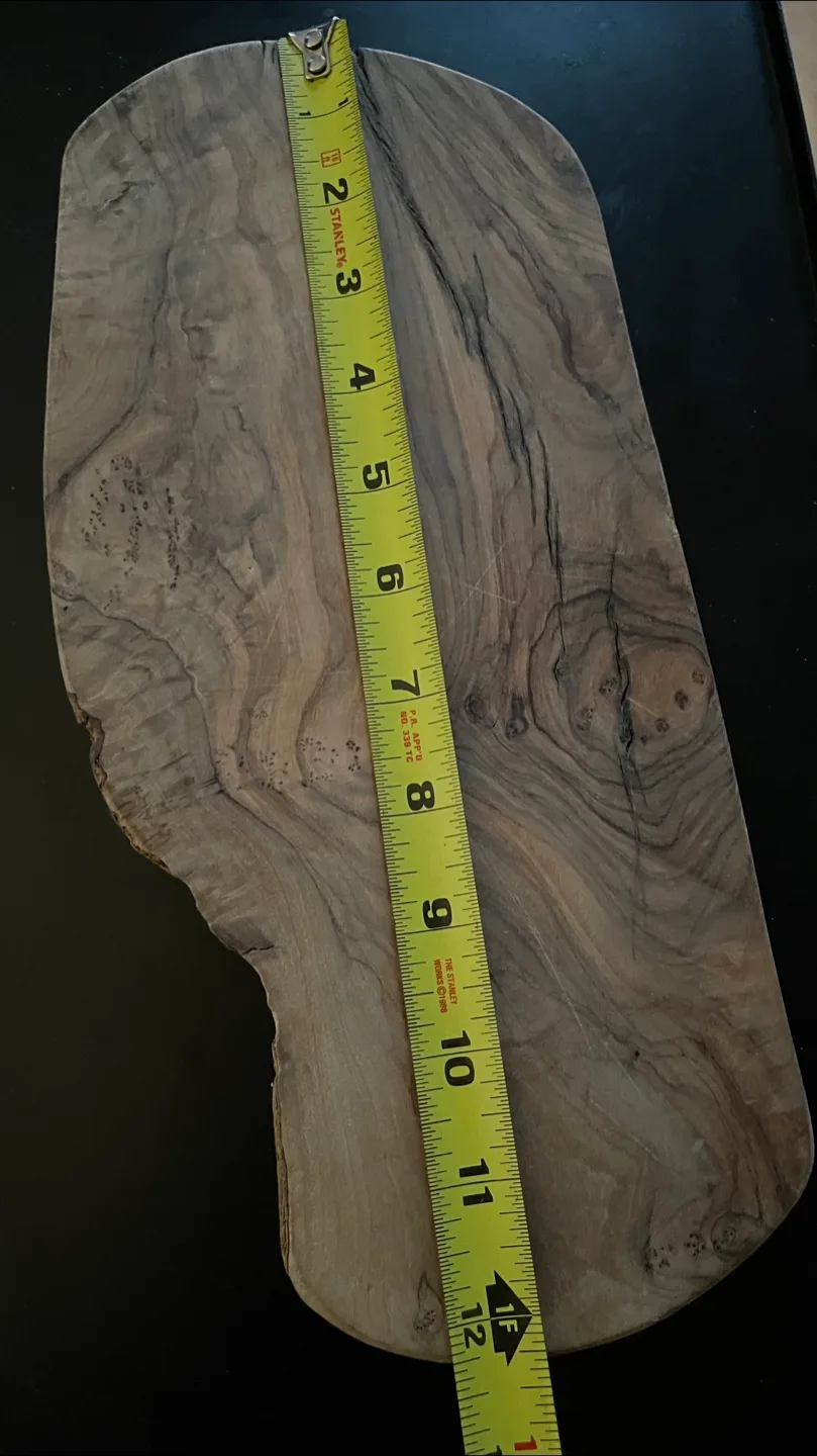 Handcrafted Olive Wood Cutting Board – 12” x 6” – Live Edge thumbnail