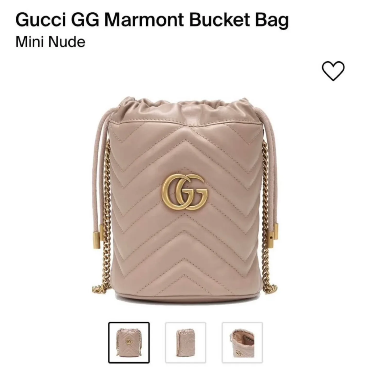 Gucci GG Marmont Mini Bucket Bag - Nude image indicator(3)